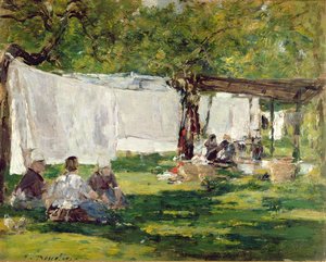 La Lavandería en Collise St. Simeon de Eugene Louis Boudin